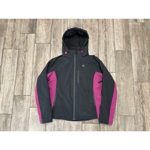 Ororo Jacket Heated Women's Small Black Pink/Purple Hooded Water Resistant